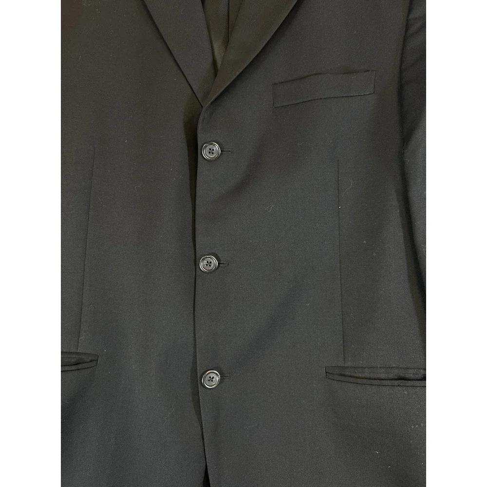 Burberry London Mens 42R Black Wool 3-Button Blazer Sport Coat Vintage Y2K